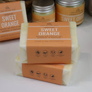 Cosy Cottage sweet orange 110g soap with Cosy Cottage sweet orange balm in glass jars