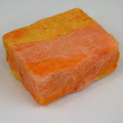 orange felted soap bar