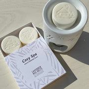 Box of four Cosy Spa lavender melts with wax burner 