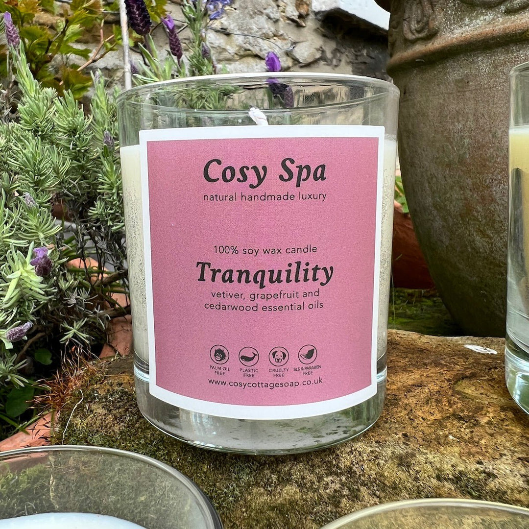 300ml Cosy Spa Exclusive Essential Oil Blend Soy Wax Candles - Cosy Cottage Soap