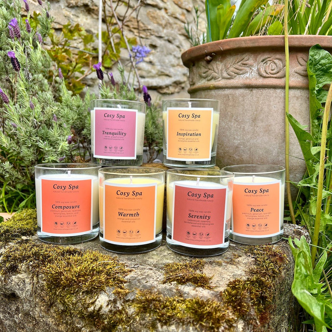 300ml Cosy Spa Exclusive Essential Oil Blend Soy Wax Candles - Cosy Cottage Soap