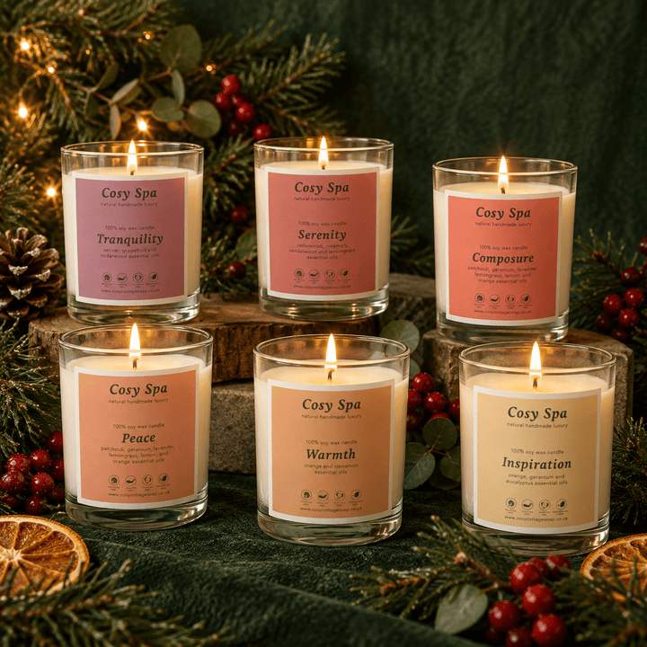 300ml Cosy Spa Exclusive Essential Oil Blend Soy Wax Candles - Cosy Cottage Soap