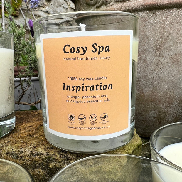 300ml Cosy Spa Exclusive Essential Oil Blend Soy Wax Candles - Cosy Cottage Soap