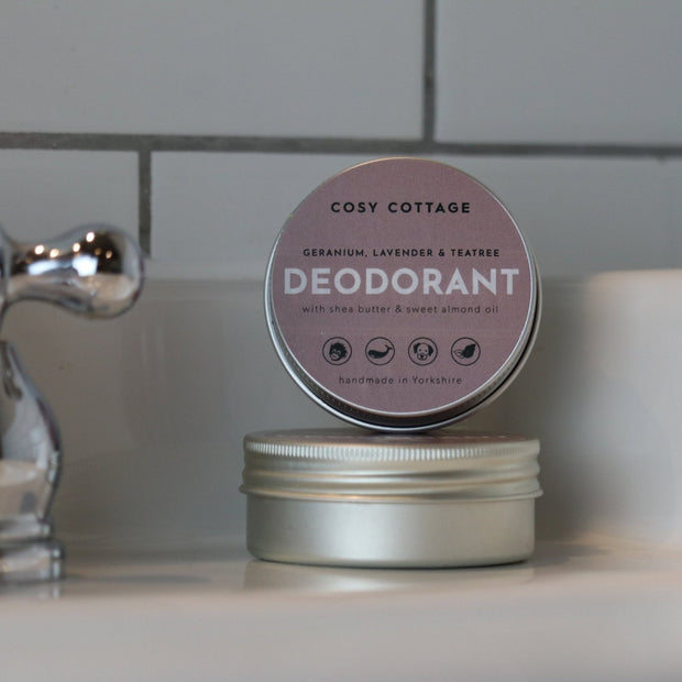 30ml Natural Deodorant With Geranium, Lavender & Tea Tree Essential Oils - Cosy Cottage Soap