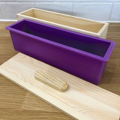 silicone mould for soapmaking on wooden worktop