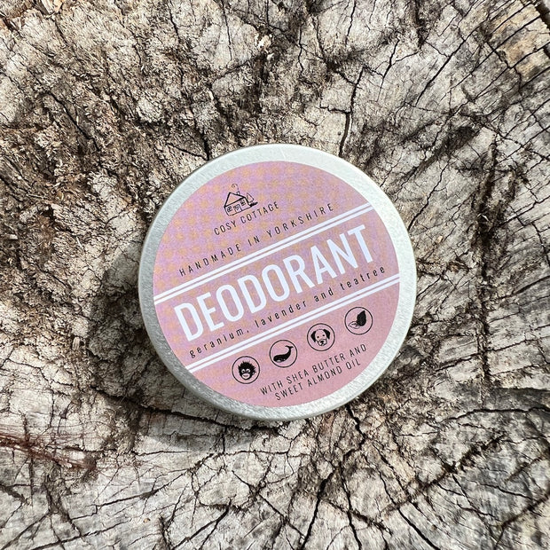 Natural Deodorant With Geranium, Lavender & Tea Tree Essential Oils - spatula available