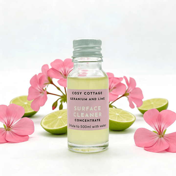 Biodegradable Surface Cleaning Spray Refills Geranium and Lime - Cosy Cottage Soap