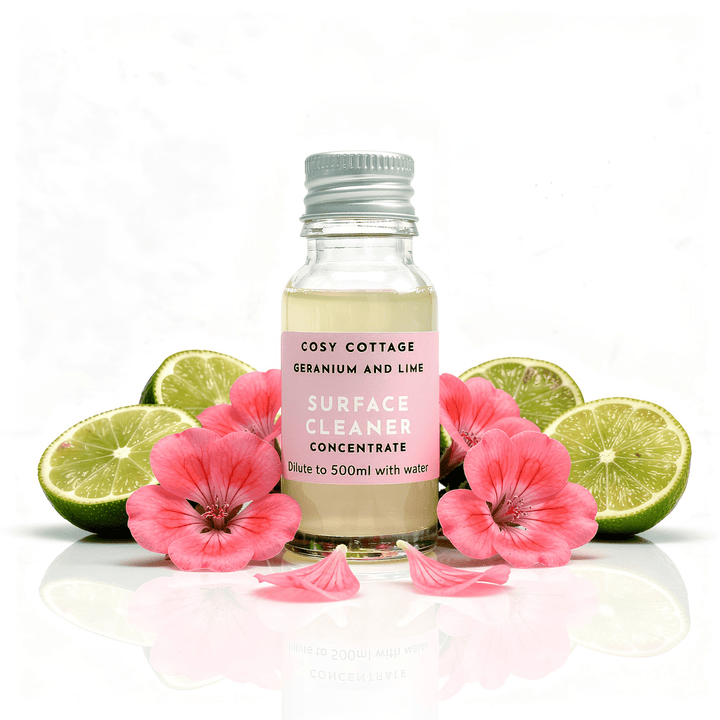 Biodegradable Surface Cleaning Spray Refills Geranium and Lime - Cosy Cottage Soap