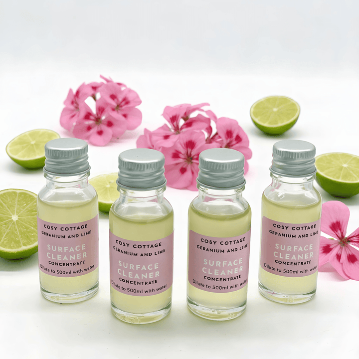 Biodegradable Surface Cleaning Spray Refills Geranium and Lime - Cosy Cottage Soap