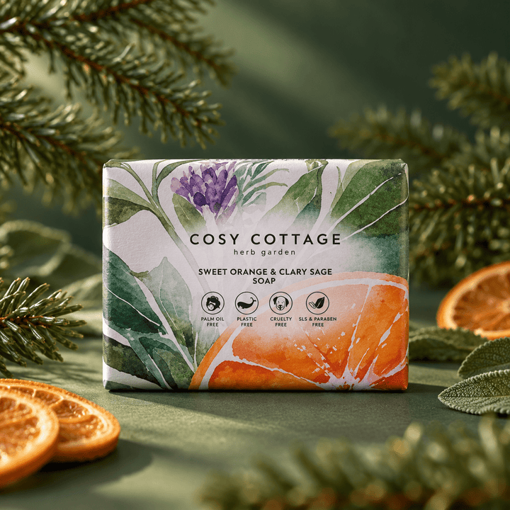 Chocolate, Orange, Sage and Cinnamon Christmas Gift Box - Cosy Cottage Soap
