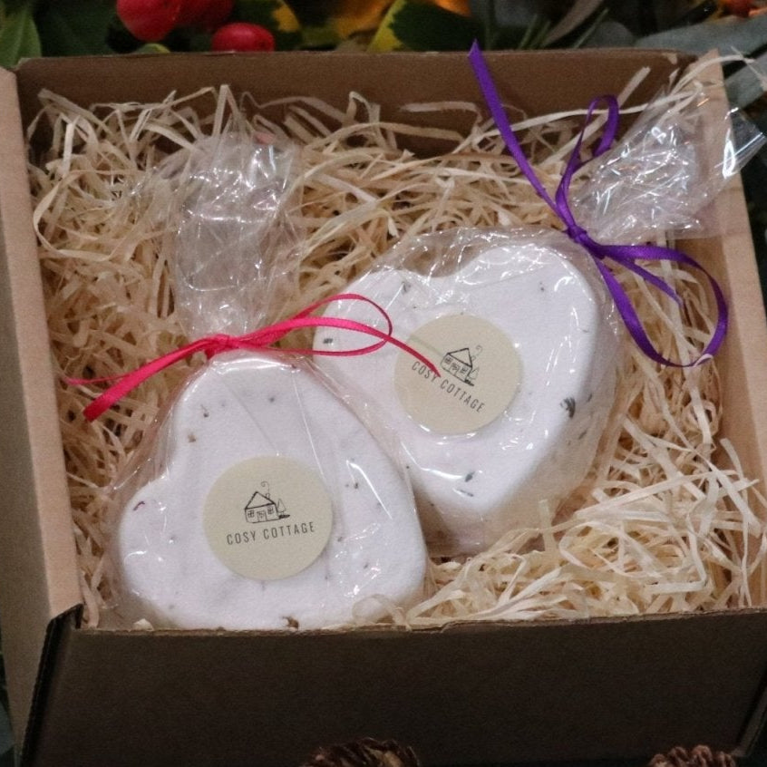 Christmas Floral Bath Bomb Duo - Cosy Cottage Soap