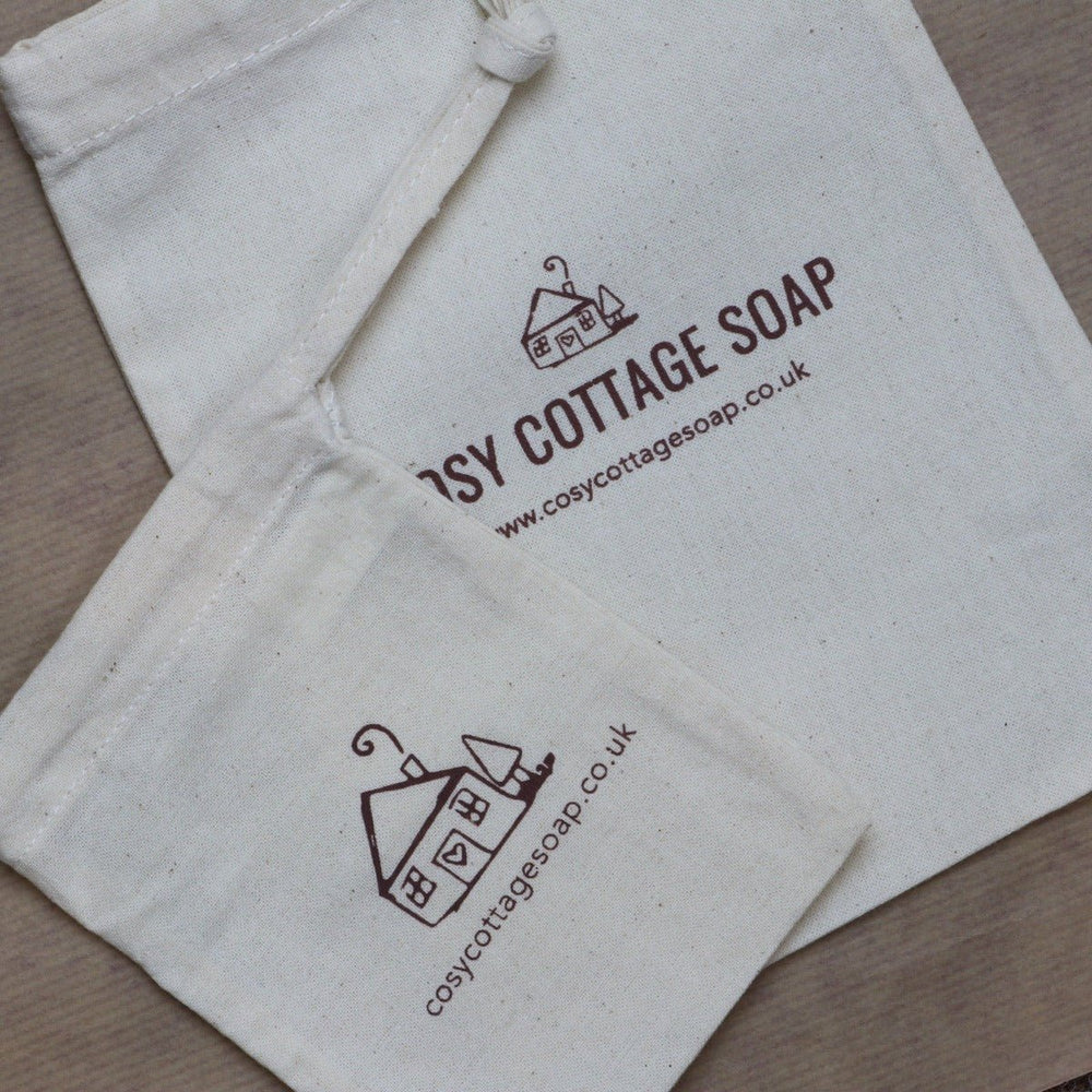 Cotton Drawstring Travel Bags - Cosy Cottage - Cosy Cottage Soap