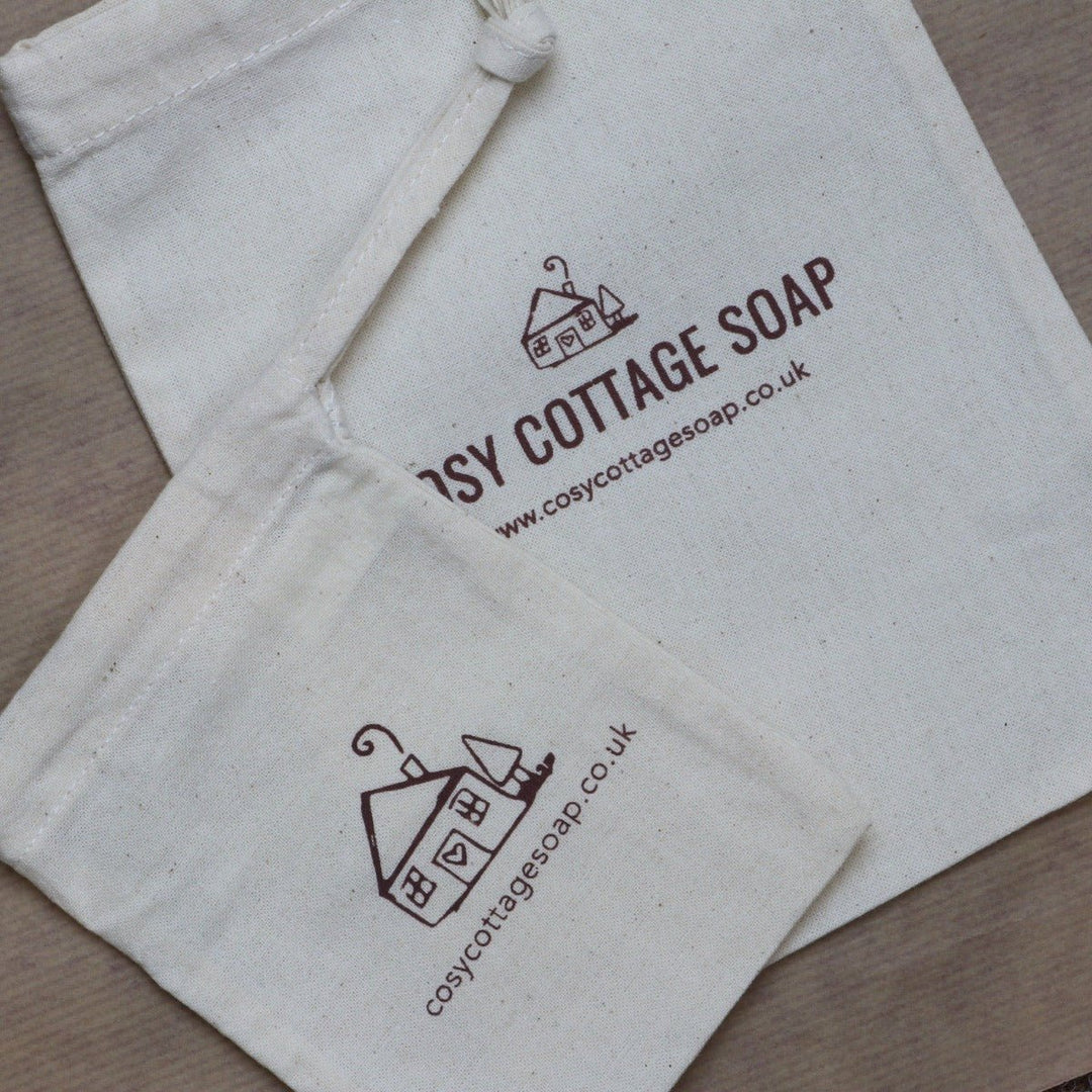 Cotton Drawstring Travel Bags - Cosy Cottage - Cosy Cottage Soap