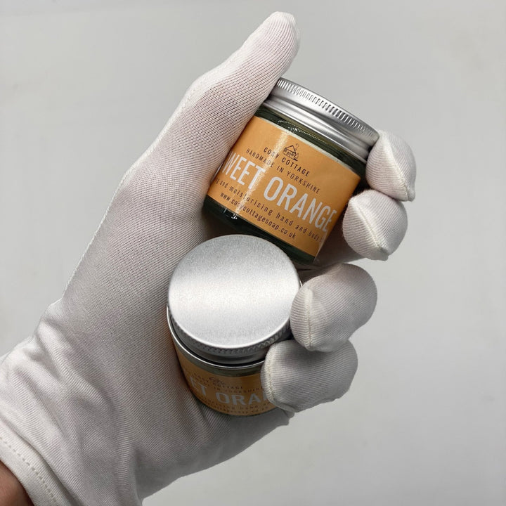Energising Sweet Orange Hand & Body Cream (with optional bamboo gloves) - Cosy Cottage Soap