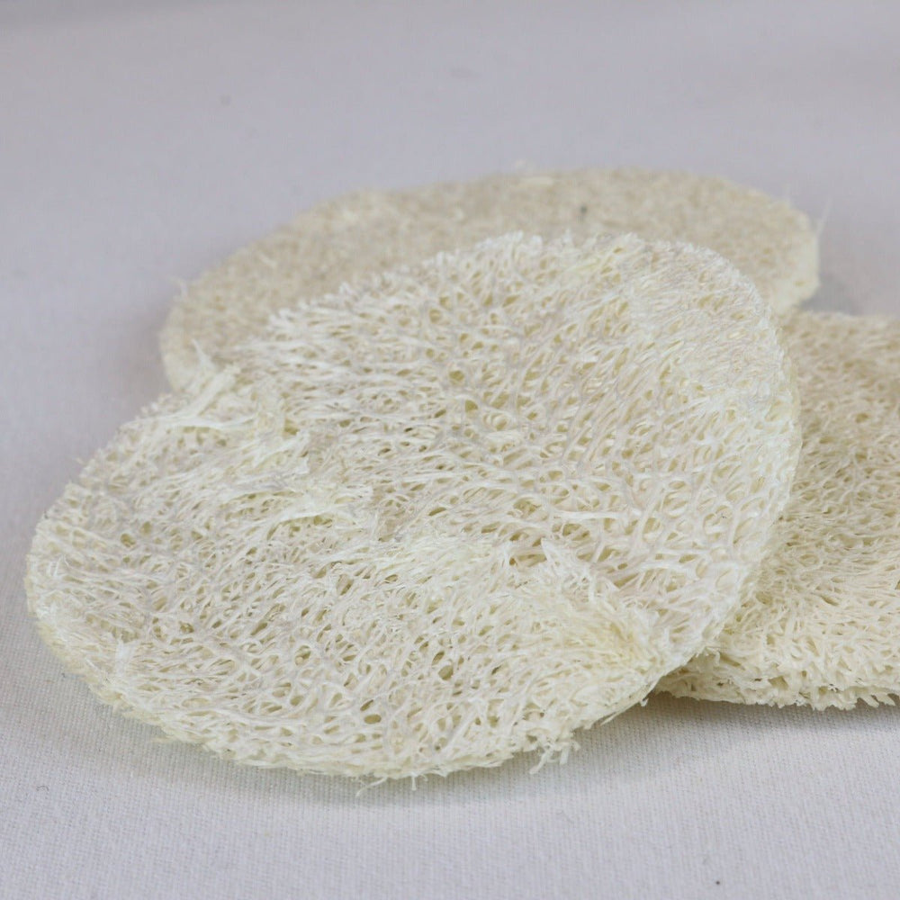Four Reusable Natural Exfoliating Loofah Discs - Cosy Cottage Soap