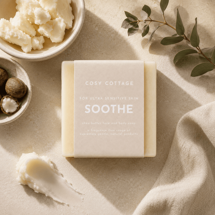 Fragrance Free Shea Butter Soap – For Sensitive & Reactive Skin - Cosy Cottage Soap