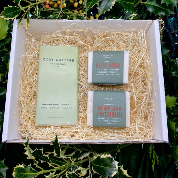 His Christmas Soap and Chocolate Box - Cosy Cottage Soap