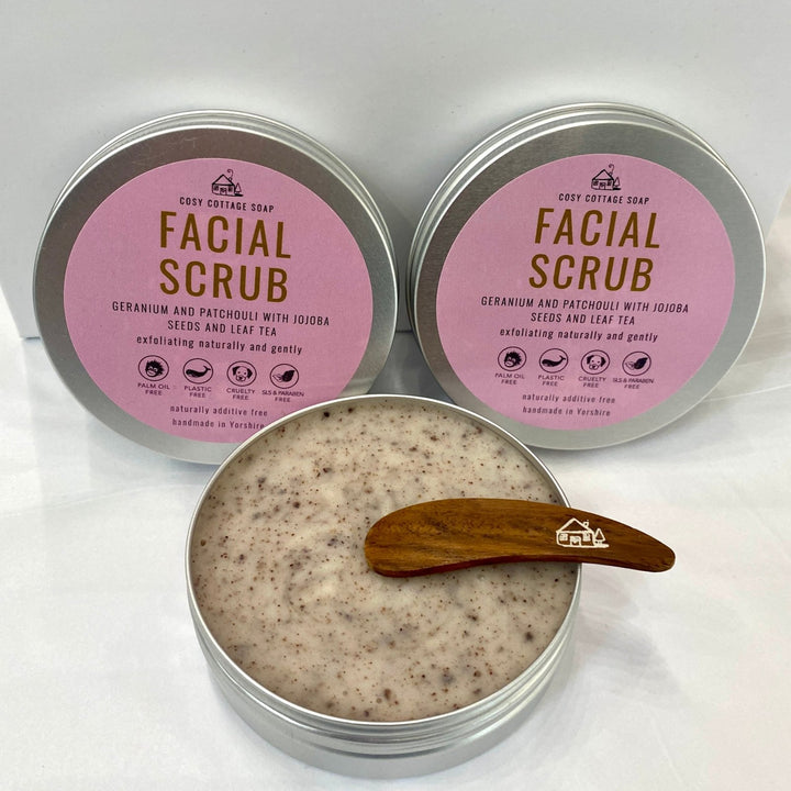 Jojoba and Geranium Exfoliating Facial Scrub - Cosy Cottage Soap