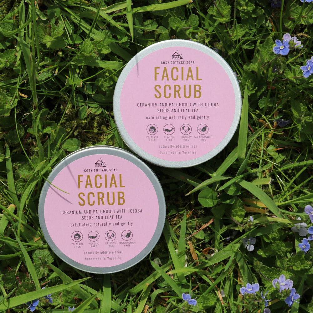 Jojoba and Geranium Exfoliating Facial Scrub - Cosy Cottage Soap