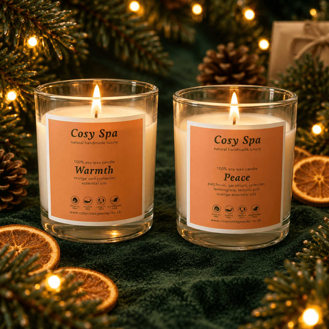 Luxurious Spa Shea Soap-on-A Rope & Candle Set - Cosy Cottage Soap