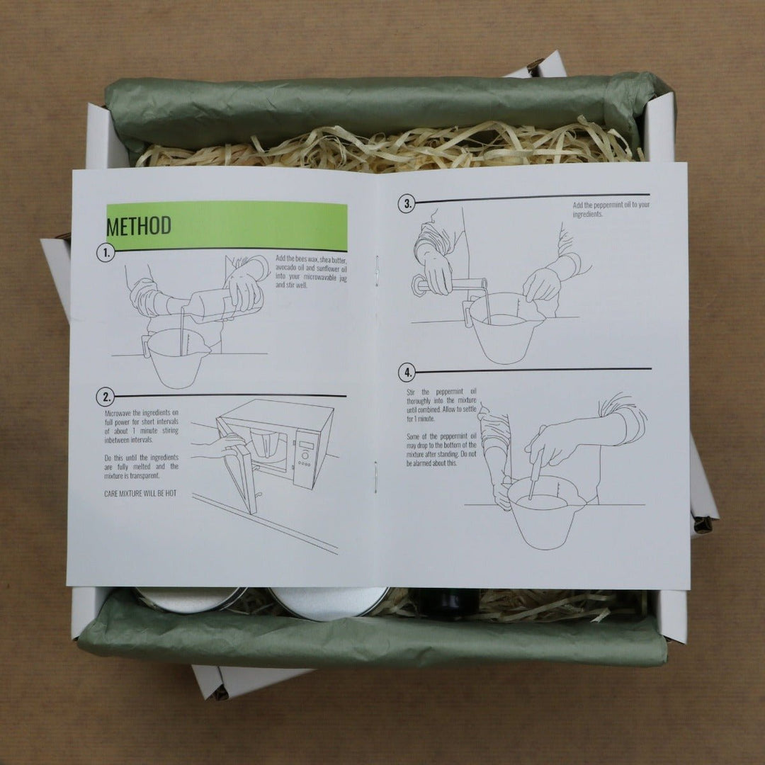 Make Six of Your Own Peppermint Lip Balms - A Cosy Crafts Kit - Cosy Cottage Soap