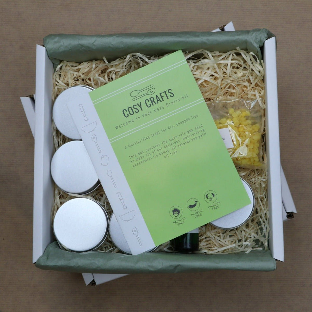 Make Six of Your Own Peppermint Lip Balms - A Cosy Crafts Kit - Cosy Cottage Soap