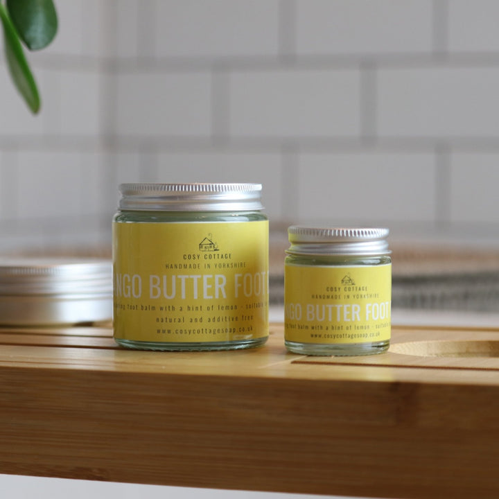 Mango Butter & Lemon Foot Balm With Pumice and/or Moisturising Bamboo Socks - Cosy Cottage Soap