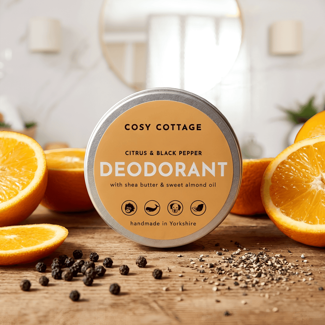 Natural Deodorant With Citrus and Black Pepper Essential Oils - Cosy Cottage Soap
