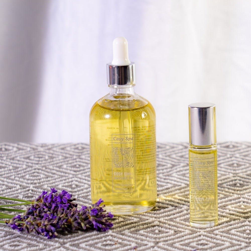 Natural Massage Oils in Two Exclusive Essential Oil Blends - Cosy Cottage Soap