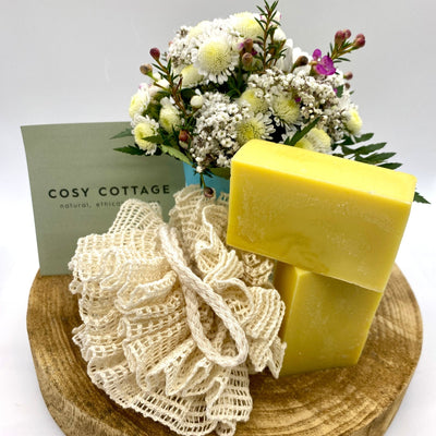 Natural Plant Fibre Bath and Shower Puff - Cosy Cottage Soap