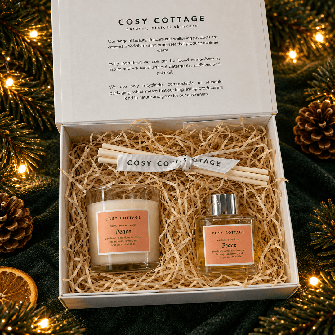 Petite Peace Candle and Diffuser Gift Box - Cosy Cottage Soap