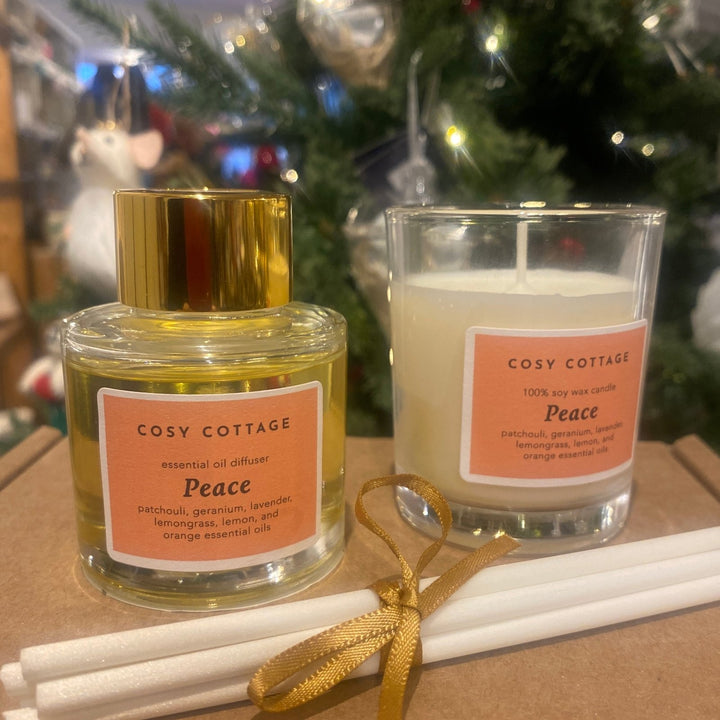 Petite Peace Candle and Diffuser Gift Box - Cosy Cottage Soap