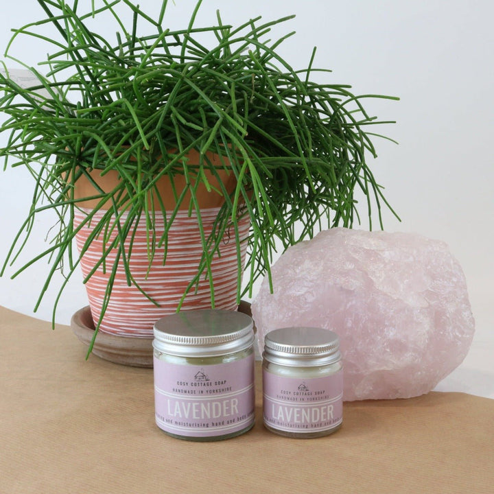 Relaxing Lavender Hand & Body Cream (with optional bamboo gloves) - Cosy Cottage Soap