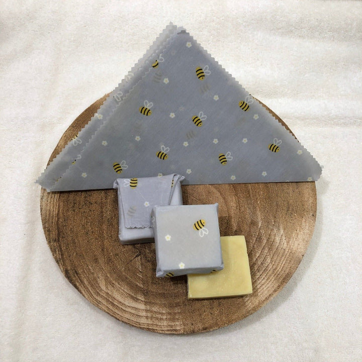 Reusable Beeswax Soap Wrap - Busy Bees - Cosy Cottage Soap