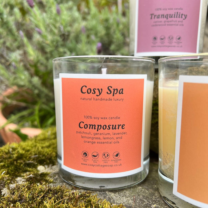 Save On Sets of All 6 Cosy Spa Exclusive Essential Oil Blend Soy Wax Candles - Cosy Cottage Soap