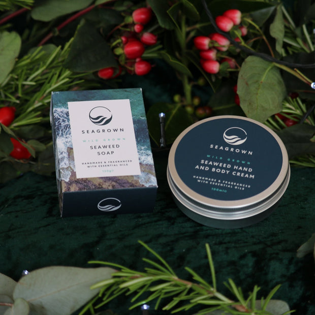 'Seagrown' Kelp - Infused Soap and Cream Christmas Gift Box - Cosy Cottage Soap