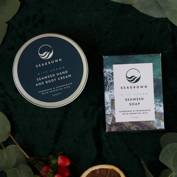 'Seagrown' Kelp - Infused Soap and Cream Christmas Gift Box - Cosy Cottage Soap