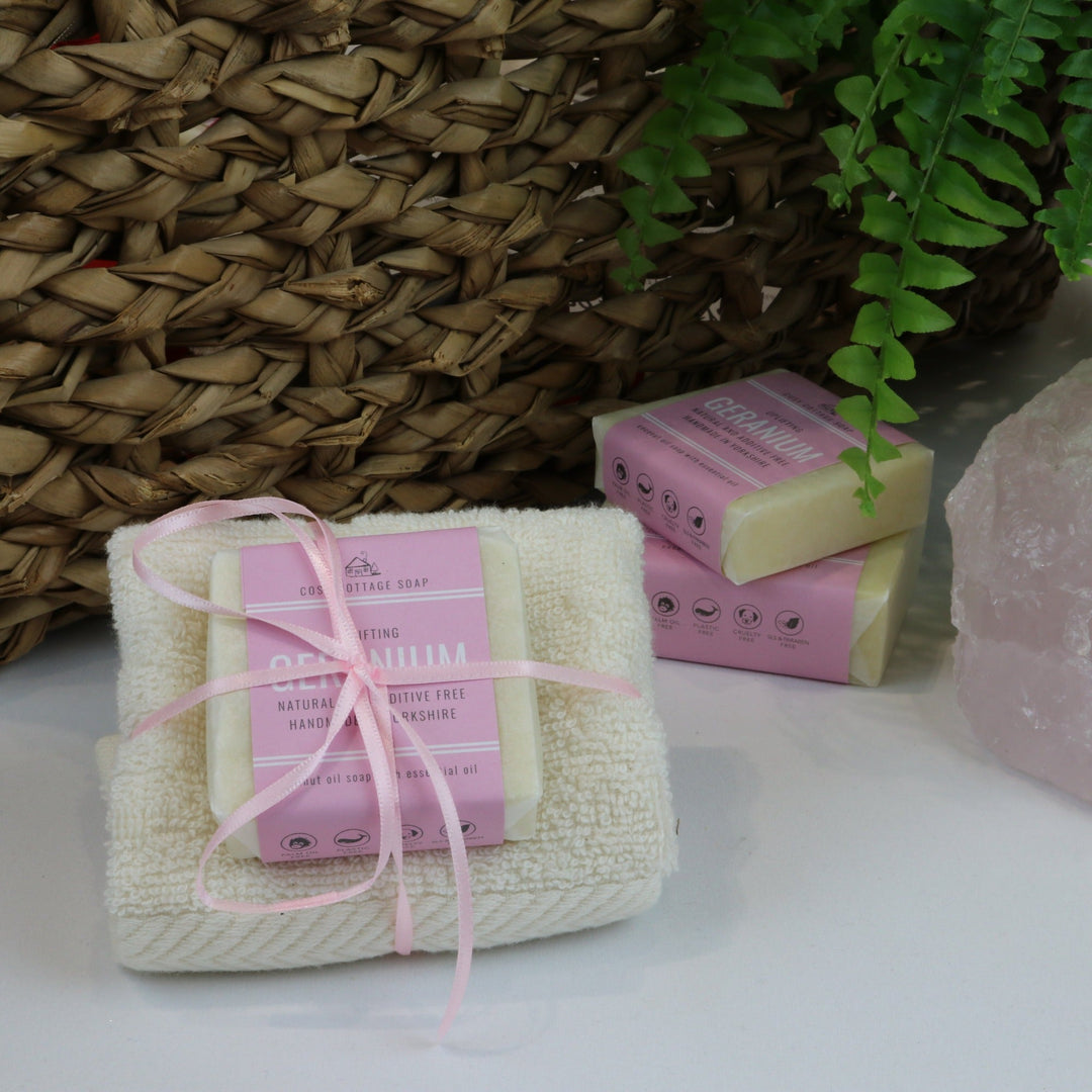 Soap & Cotton Cloth Gift Set - Cosy Cottage Soap