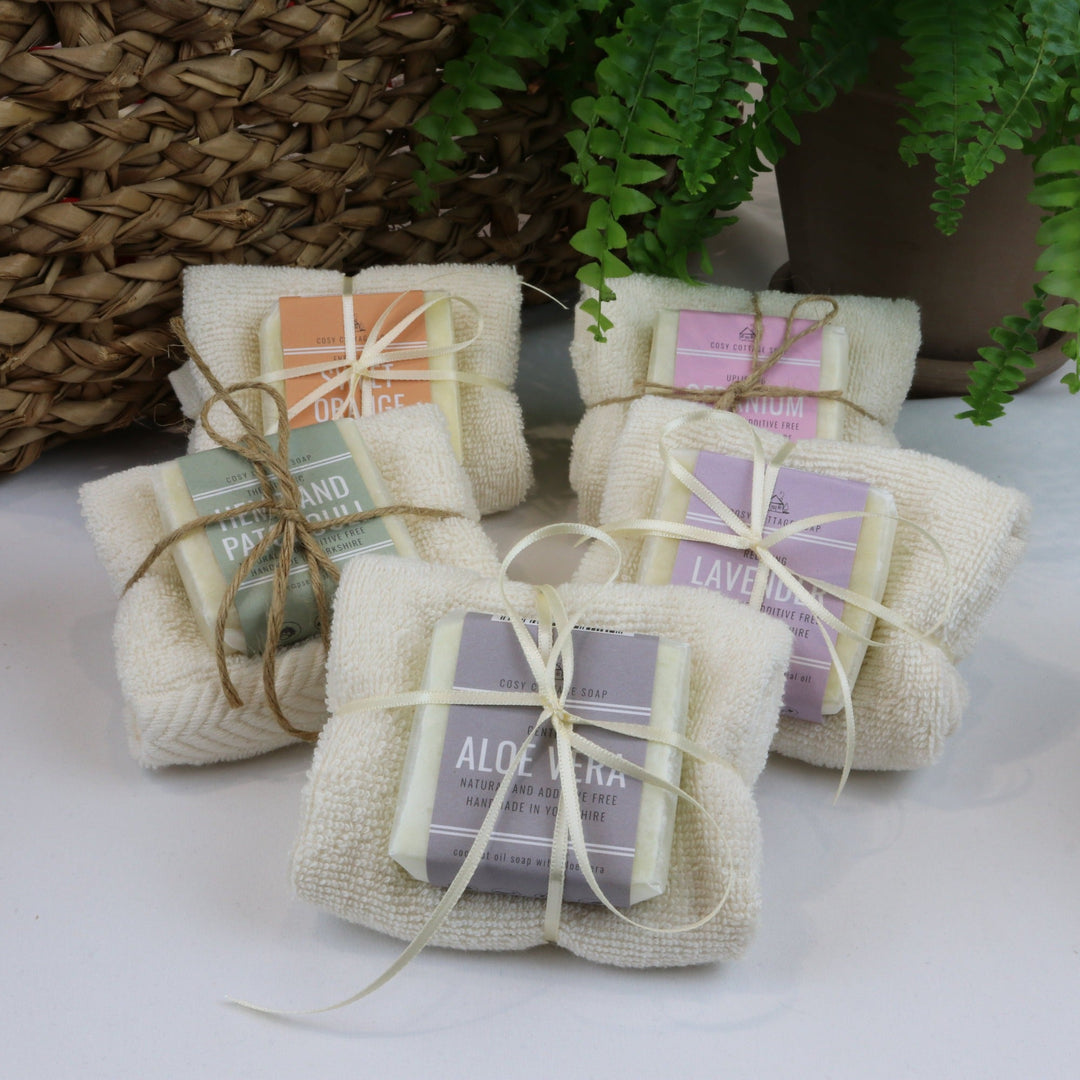 Soap & Cotton Cloth Gift Set - Cosy Cottage Soap