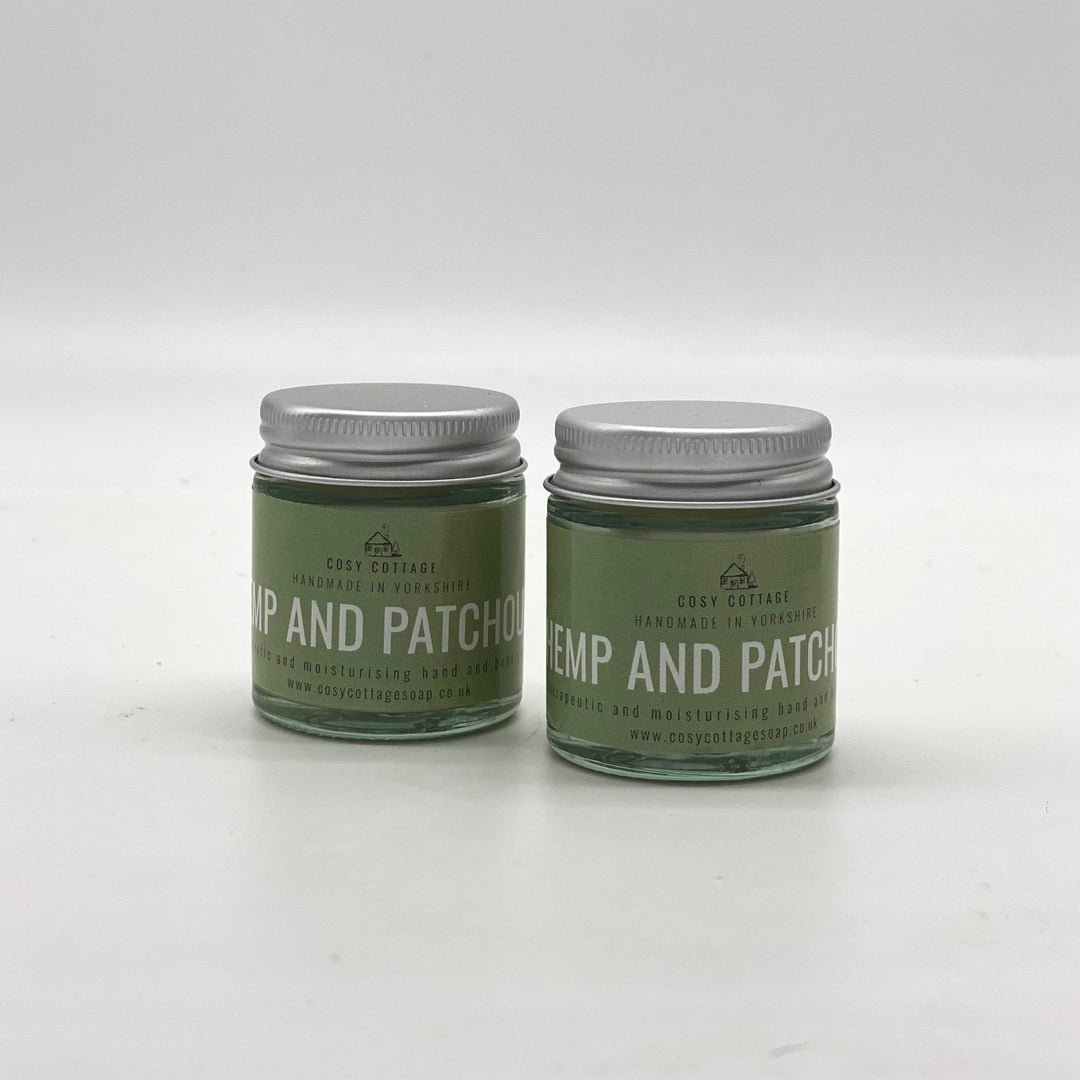 Therapeutic Hempseed & Patchouli Hand and Body Cream (with optional bamboo gloves) - Cosy Cottage Soap