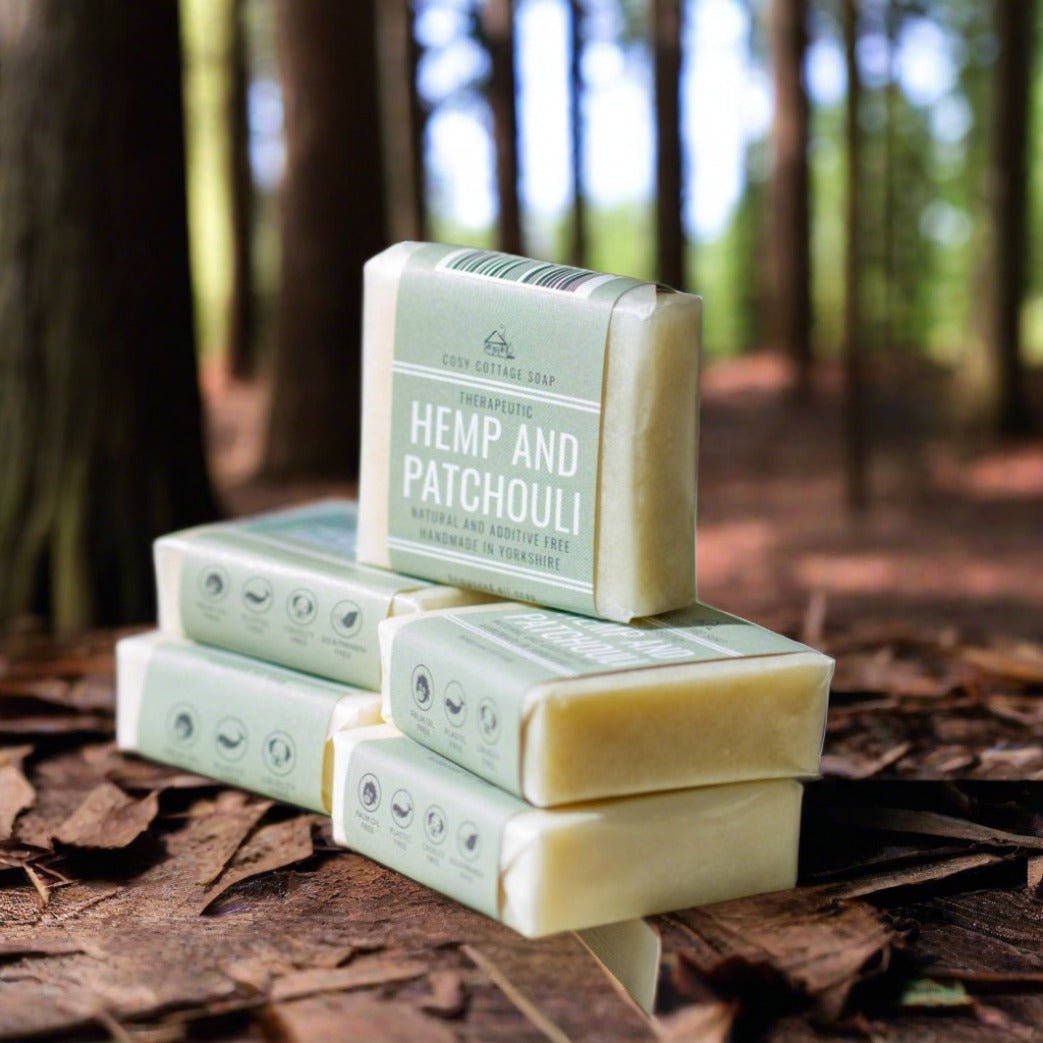 Therapeutic, natural Hempseed & Patchouli Oil skincare Soap - Cosy Cottage Soap