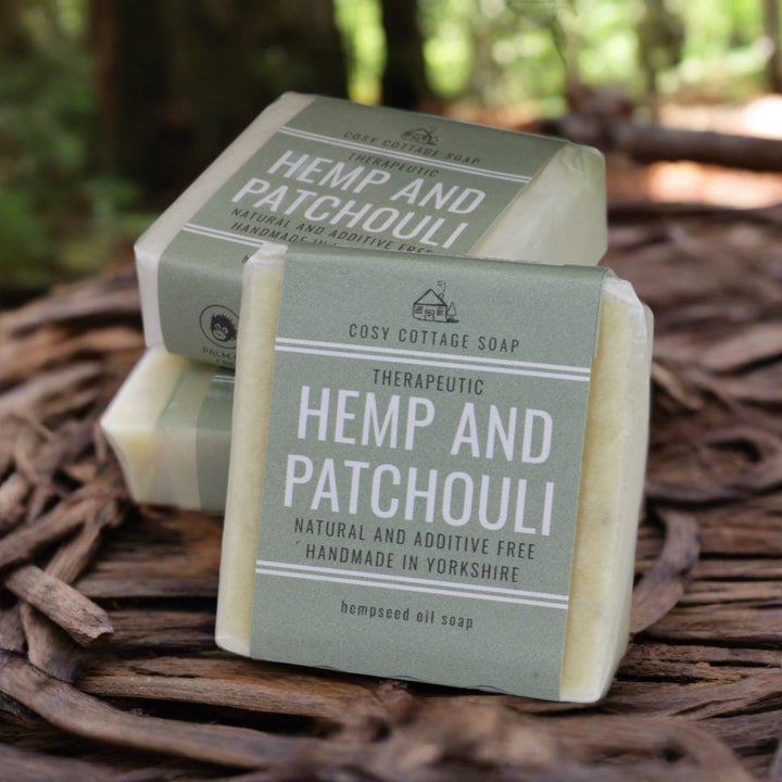 Therapeutic Natural Hempseed & Patchouli Oil Soap for sensitive skin - Cosy Cottage Soap