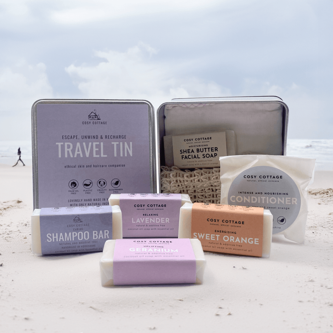Travel Essentials Tin - Travel Size Toiletries - Cosy Cottage Soap
