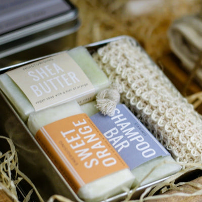 Travel Essentials Tin - Travel Size Toiletries - Cosy Cottage Soap