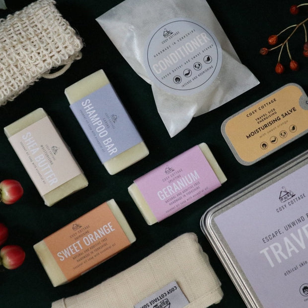Travel Essentials Tin - Travel Size Toiletries - Cosy Cottage Soap