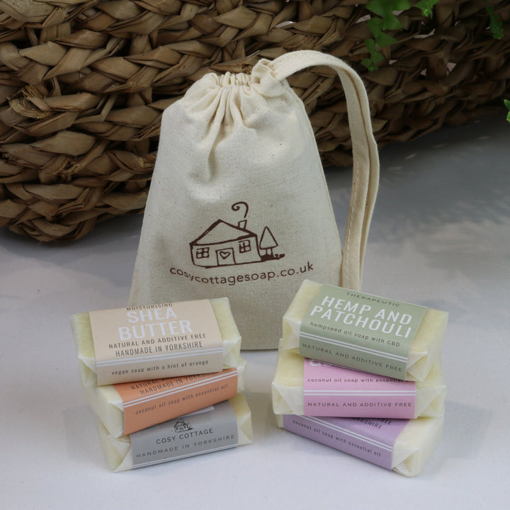 Travel Soap Set with six assorted fragrances - Cosy Cottage Soap