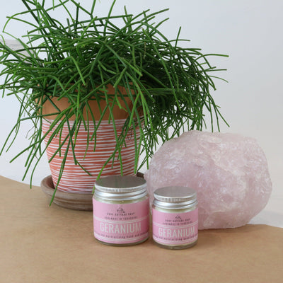 Uplifting Geranium Hand & Body Cream (with optional bamboo gloves) - Cosy Cottage Soap