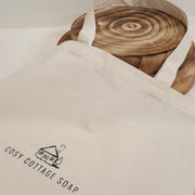 cotton tote bag with Cosy Cottage Soap logo