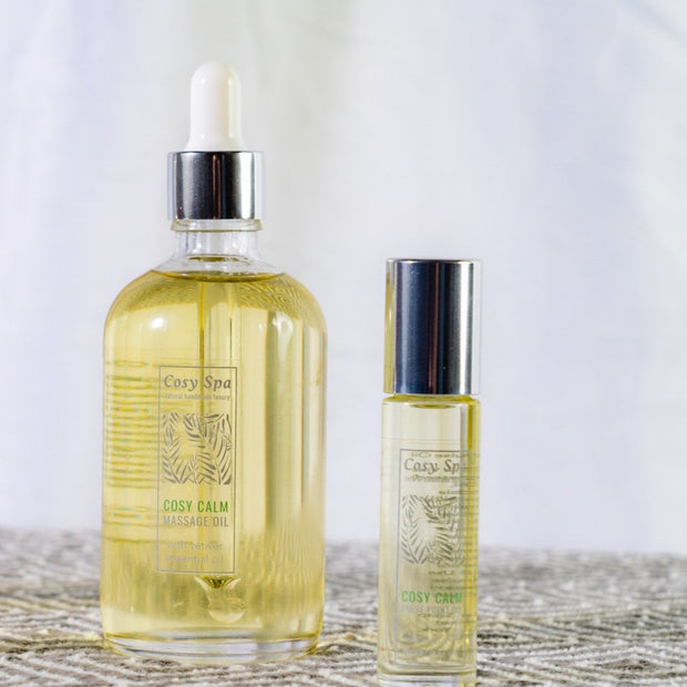 Cosy Spa massage oil with Cosy Spa pulse point oil