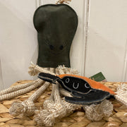 Olive the Octopus and Carlos the Crab eco dog toys